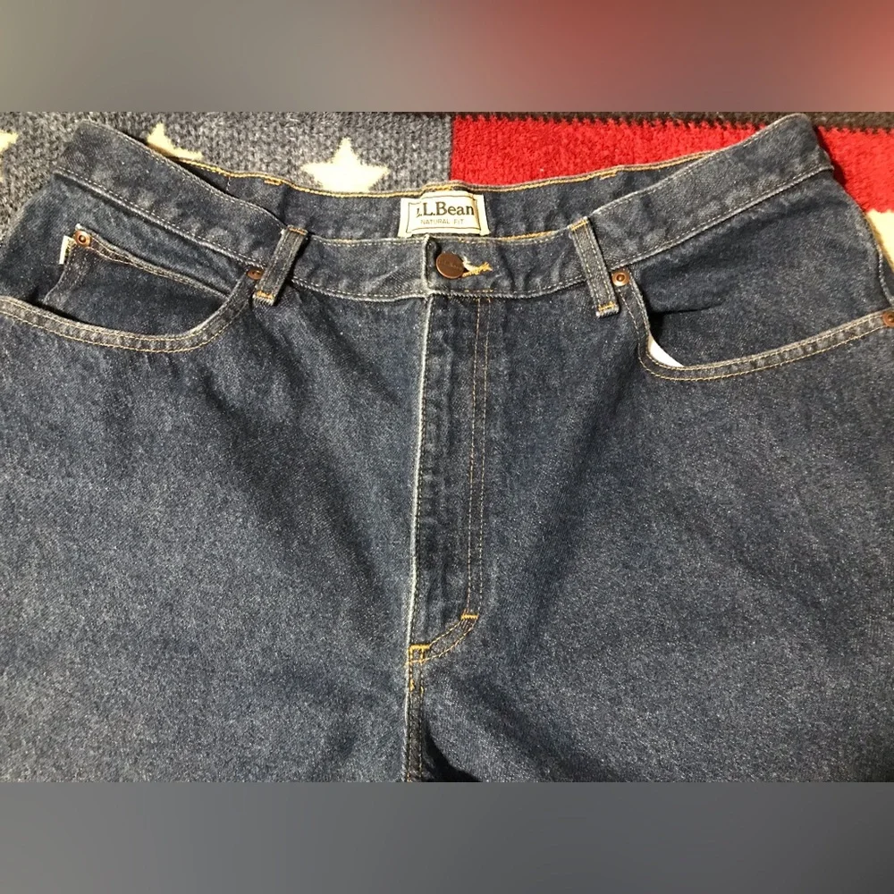 NWOT Vintage LL BEAN Natural Fit Denim Jeans 38x29 Work Outdoors Rlx Carhartt Ld